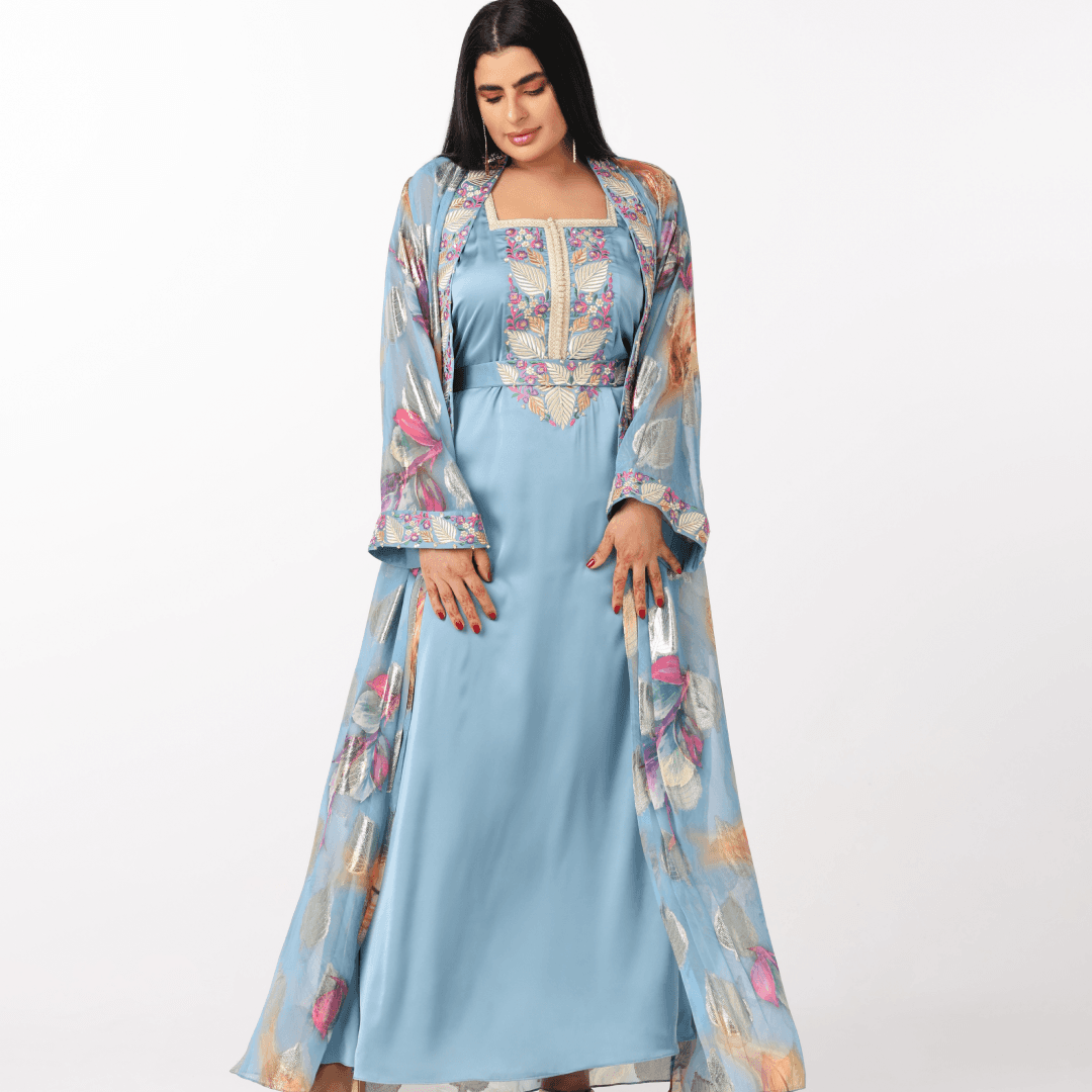 Chiffon &amp; silk Kaftan