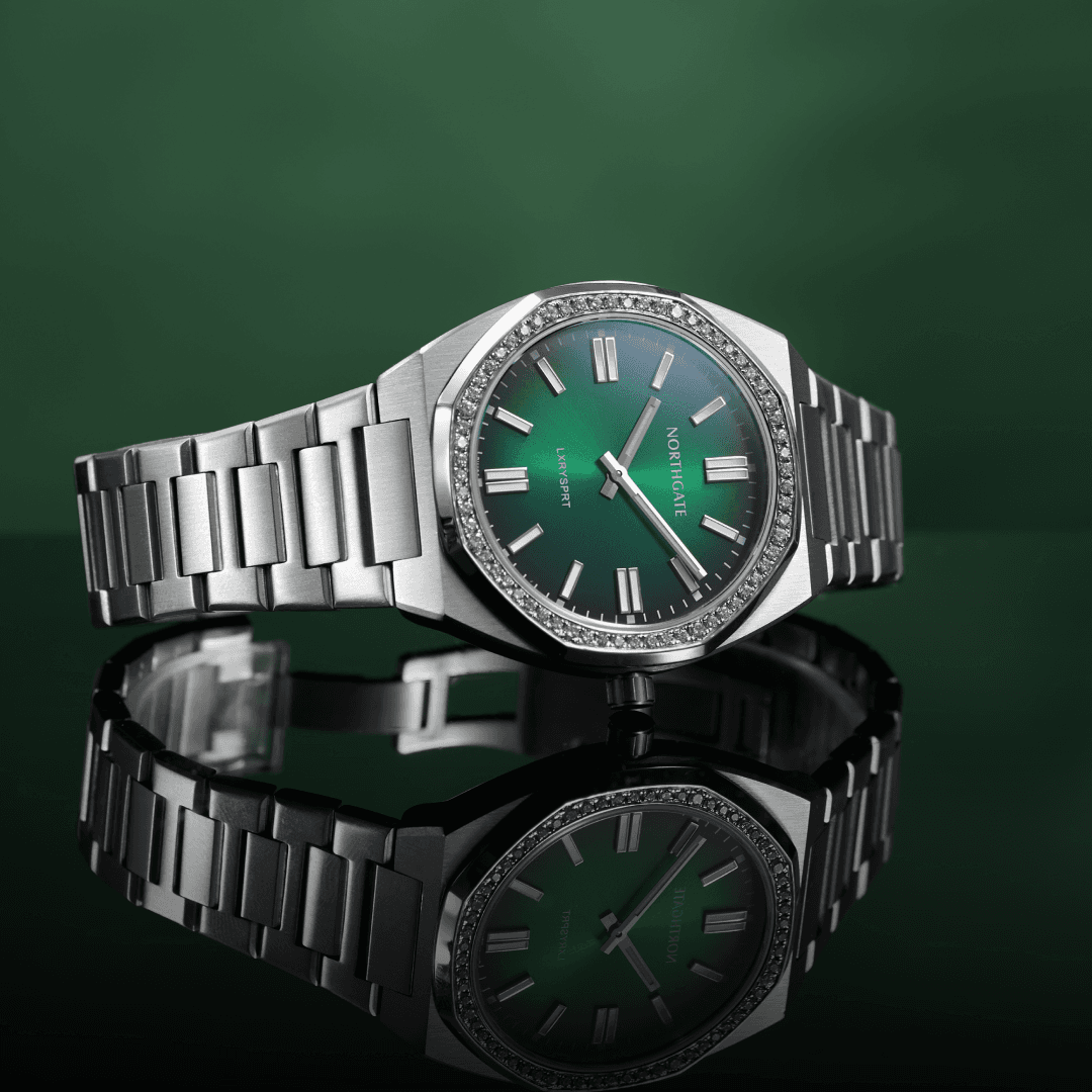 Northgate Club 40 Diamond Silver Emerald Green Men 40mm