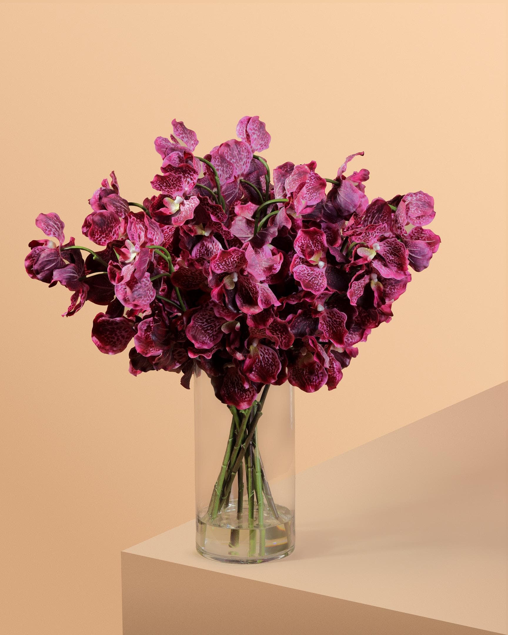 Orchids Vanda Arrangement in tall glass vase